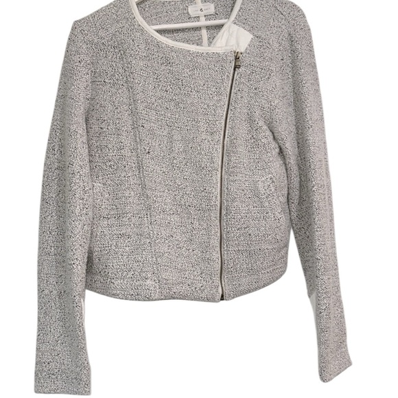 Lou & Grey tweed style grey jacket zip up size small - Picture 1 of 10